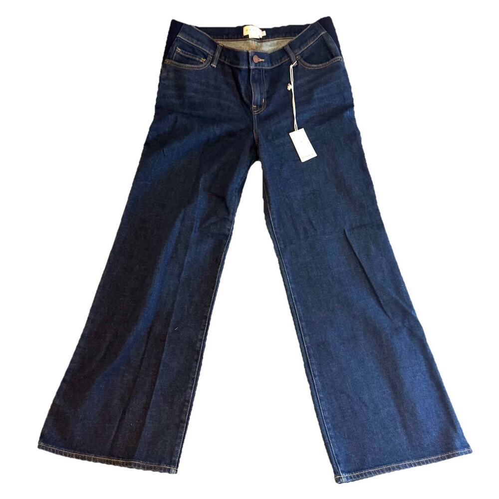 Hatch Straight Leg Women's Jeans in Dark Blue Denim